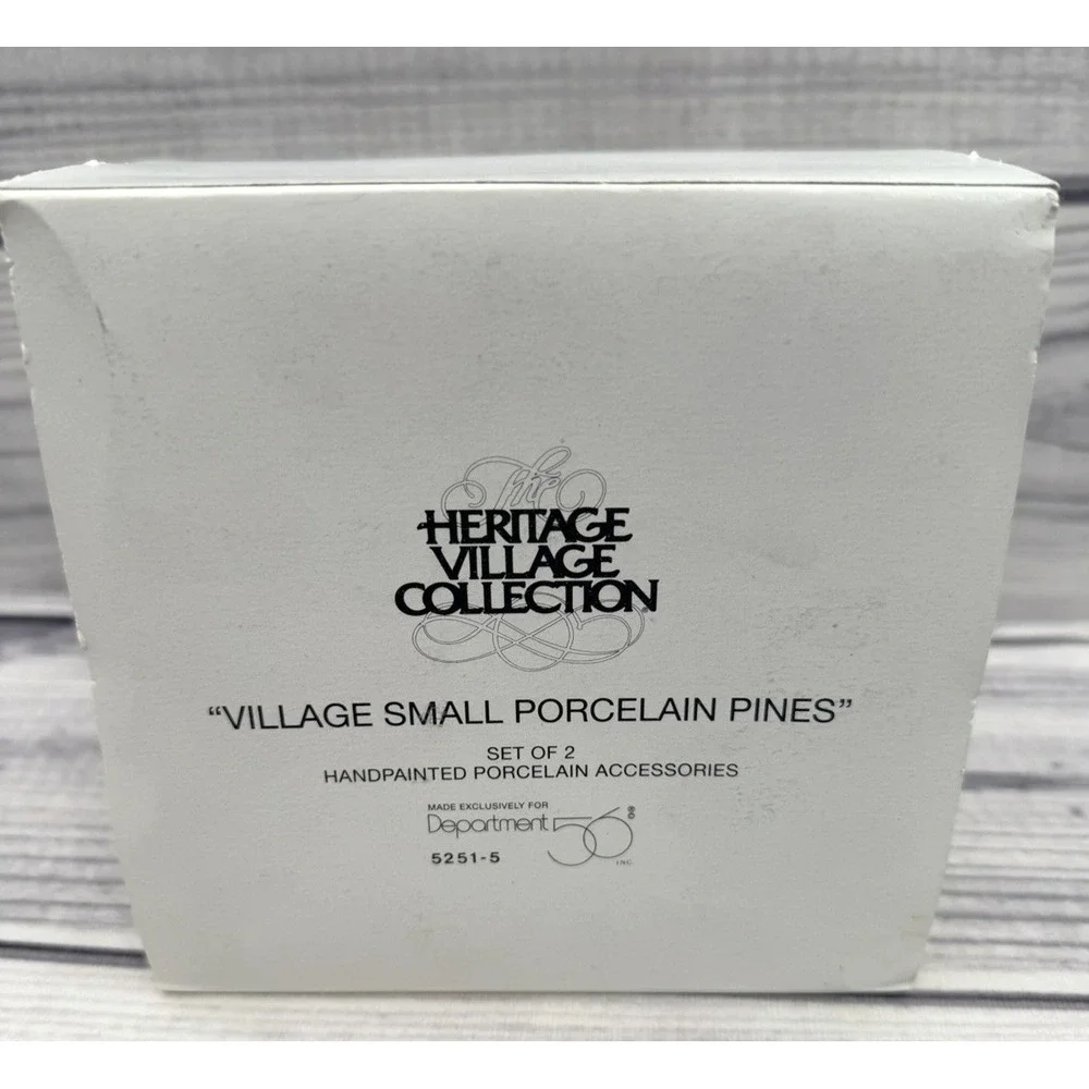 DEPT 56 VILLAGE ACCESSORIES VILLAGE SMALL PORCELAIN TREES‎ SET OF 2 - RETIRED